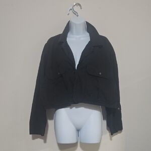 Banana Republic Linen Cargo Cropped Jacket